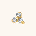 Single Trio CZ Labret Stud Titanium Gold PVD Hypoallergenic Jewelry for Lip, Helix, Tragus, Lobe Piercings | Triangle Stud Earrings - Manoune JEWELRY Belly_Jewelry Earrings - Navel_Ring - Necklace - Stud - Manoune_Jewelry - Belly_Ring - Navel_Jewelry Titanium Gold_Plated