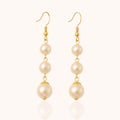 18kt Gold Plated Agate Stone Long Pearl Drop - Manoune JEWELRY Belly_Jewelry Earrings - Navel_Ring - Necklace - Stud - Manoune_Jewelry - Belly_Ring - Navel_Jewelry Titanium Gold_Plated