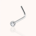 Titanium L - Shaped Nose Nostril CZ Stud - Manoune JEWELRY Belly_Jewelry Earrings - Navel_Ring - Necklace - Stud - Manoune_Jewelry - Belly_Ring - Navel_Jewelry Titanium Gold_Plated