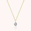 18kt Gold Plated Zircon Water Drop Teardrop Pendant Birthstone Necklace - Manoune JEWELRY Belly_Jewelry Earrings - Navel_Ring - Necklace - Stud - Manoune_Jewelry - Belly_Ring - Navel_Jewelry Titanium Gold_Plated