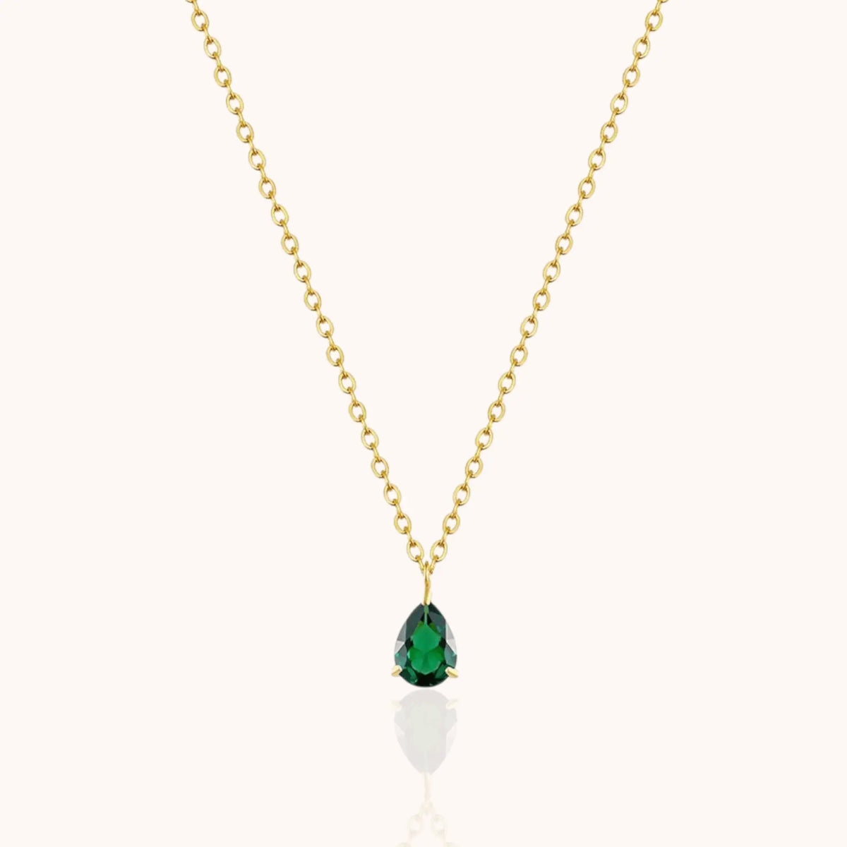 18kt Gold Plated Zircon Water Drop Teardrop Pendant Birthstone Necklace - Manoune JEWELRY Belly_Jewelry Earrings - Navel_Ring - Necklace - Stud - Manoune_Jewelry - Belly_Ring - Navel_Jewelry Titanium Gold_Plated