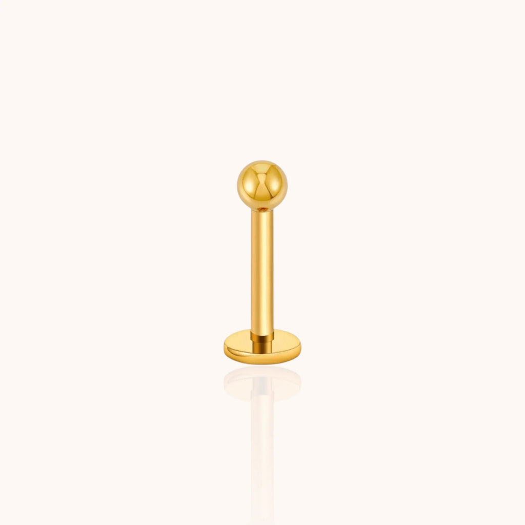 Titanium Ball Labret Stud - Manoune JEWELRY Belly_Jewelry Earrings - Navel_Ring - Necklace - Stud - Manoune_Jewelry - Belly_Ring - Navel_Jewelry Titanium Gold_Plated