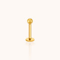 Titanium Ball Labret Stud - Manoune JEWELRY Belly_Jewelry Earrings - Navel_Ring - Necklace - Stud - Manoune_Jewelry - Belly_Ring - Navel_Jewelry Titanium Gold_Plated