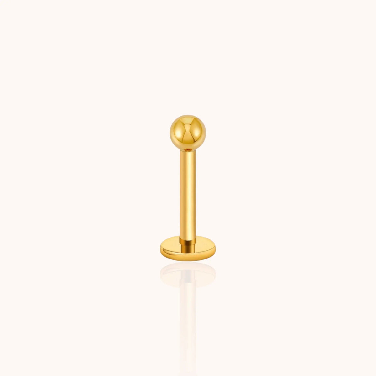 Titanium Ball Labret Stud - Manoune JEWELRY Belly_Jewelry Earrings - Navel_Ring - Necklace - Stud - Manoune_Jewelry - Belly_Ring - Navel_Jewelry Titanium Gold_Plated