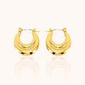 Pair Layered Hoop Earrings - Manoune JEWELRY Belly_Jewelry Earrings - Navel_Ring - Necklace - Stud - Manoune_Jewelry - Belly_Ring - Navel_Jewelry Titanium Gold_Plated