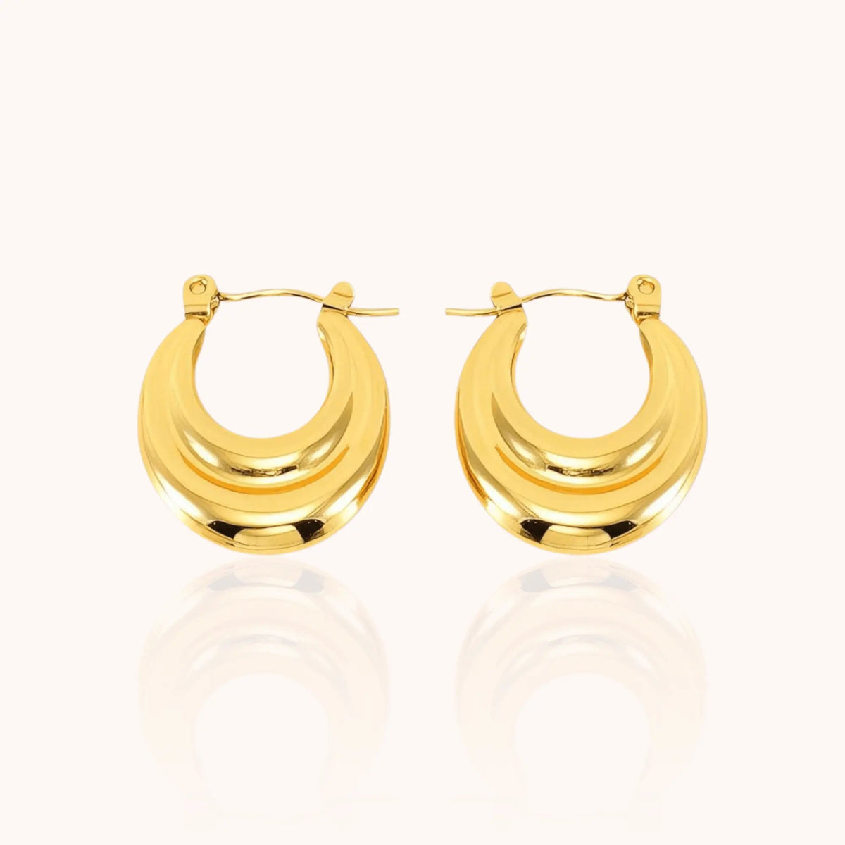 Pair Layered Hoop Earrings - Manoune JEWELRY Belly_Jewelry Earrings - Navel_Ring - Necklace - Stud - Manoune_Jewelry - Belly_Ring - Navel_Jewelry Titanium Gold_Plated