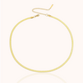 18kt Gold Plated Herringbone Blade Snake Chain Necklace - Manoune JEWELRY Belly_Jewelry Earrings - Navel_Ring - Necklace - Stud - Manoune_Jewelry - Belly_Ring - Navel_Jewelry Titanium Gold_Plated