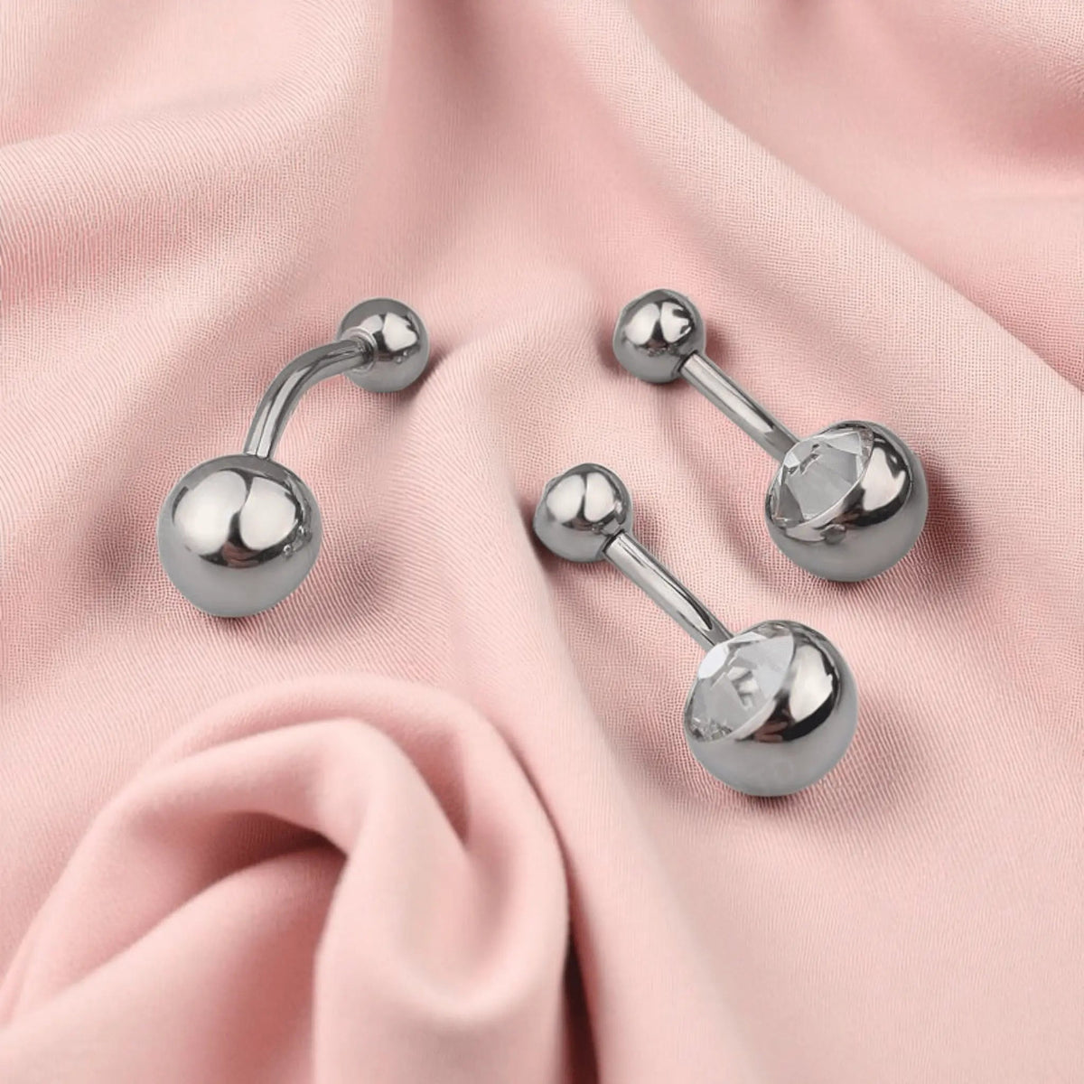 Titanium Bezel - Set Belly Ring with Clear CZ - Manoune JEWELRY Belly_Jewelry Earrings - Navel_Ring - Necklace - Stud - Manoune_Jewelry - Belly_Ring - Navel_Jewelry Titanium Gold_Plated